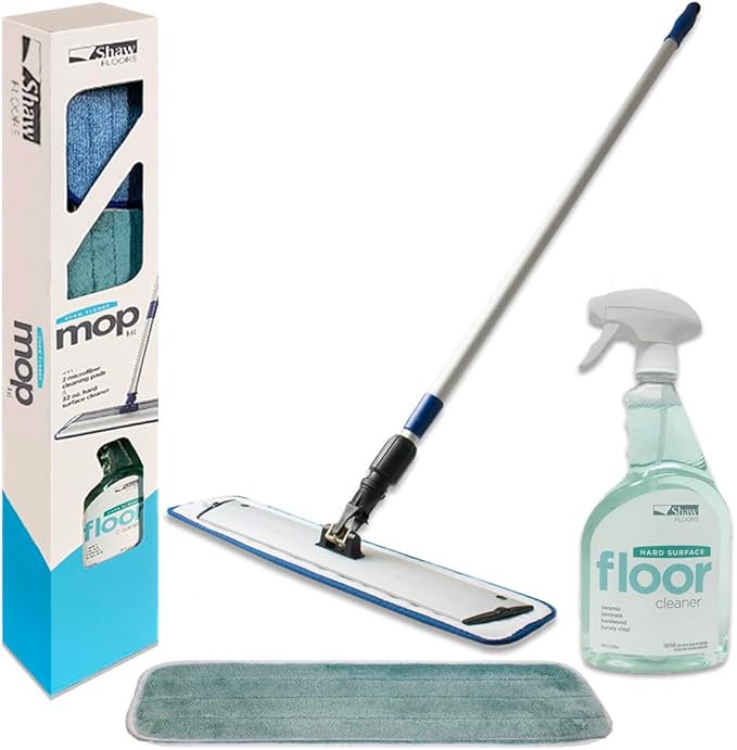 Shaw Floors Vibrant Micro Fiber Mop Hardwood and Laminate Cleaning Kit w/ Cleaner + Pads 1 Wet/1 Dry