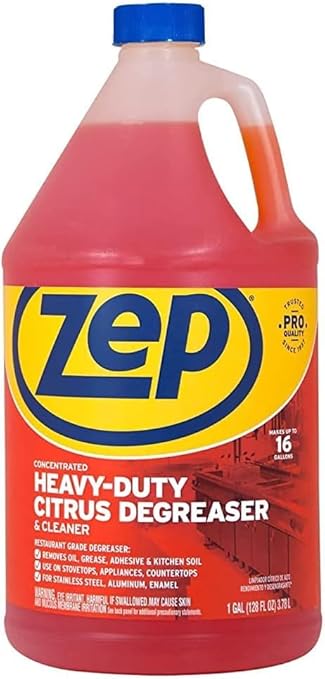 Zep Heavy-Duty Citrus Degreaser Refill - 1 Gallon (Case of 2) ZUCIT128 - Professional Strength Cleaner and Degreaser, Concentrated Pro Formula
