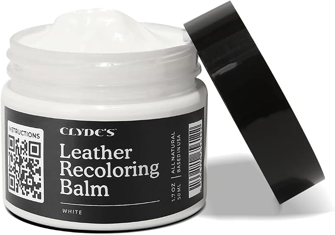 Clyde's™ Leather Company Leather Recoloring Balm – Color Restore & Scratch Repair Kit for Faded Leather Furniture, Car Seats, Sofa & Vinyl | 23 Colors | Non-Toxic Dye