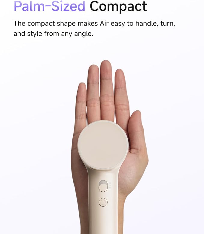 Laifen Air Hair Dryer, Lightweight and Palm-Sized Compact, 15× High-Speed Drying with 110, 000 RPM Powerful Motor, Smart Temperature Control, Mini Travel & Ionic Hair Dryers for Women, Milktea