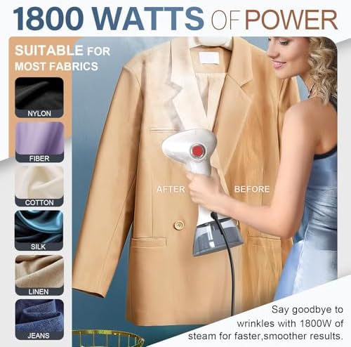Garment Steamer with Ironing Glove, Anti Steam Heat-Resistant Glove with Thick Sponge Padding, Waterproof Surface, Ventilated Design, Built-In Finger Loop for Easy Ironing