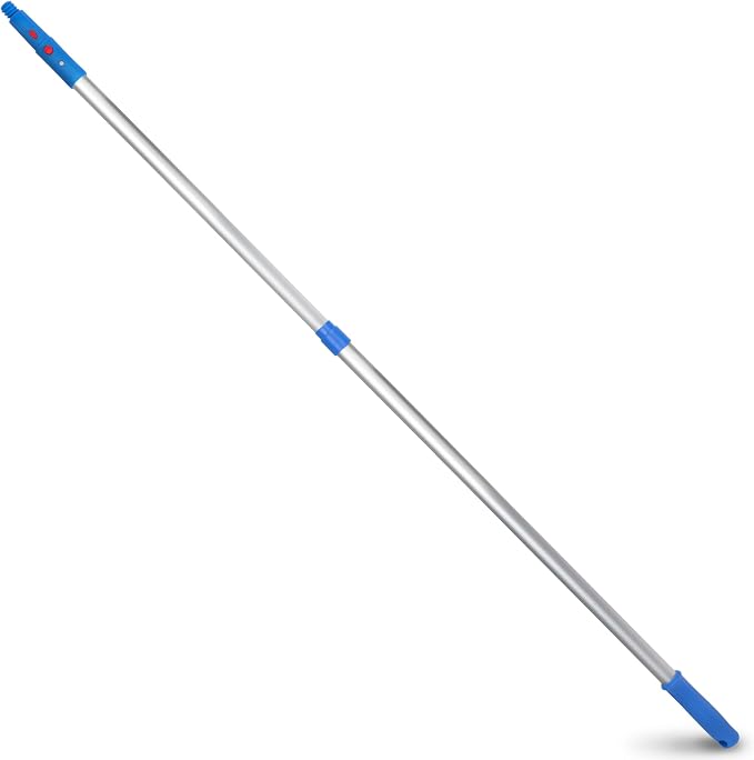 6” Telescopic Pole - Heavy-Duty Aluminum Extension Pole (Adjustable 3.5-6 Ft) with Click/Lock Adapter - Compatible with Squeegees, Dusters & Strip Washers - Twist-Lock for Secure Grip