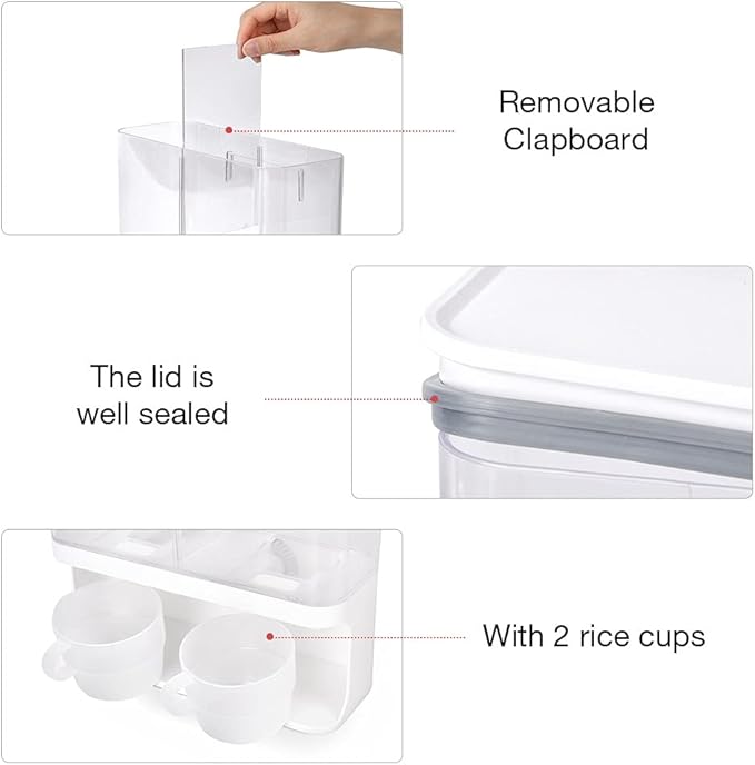 Laundry Detergent Dispenser, Wall Mounted Laundry Scent Boosters Beads Dispenser with 2 Cups, Suitable for Storing Rice, Beans, Stain Remover Powder, Laundry Beads Container (105 oz)
