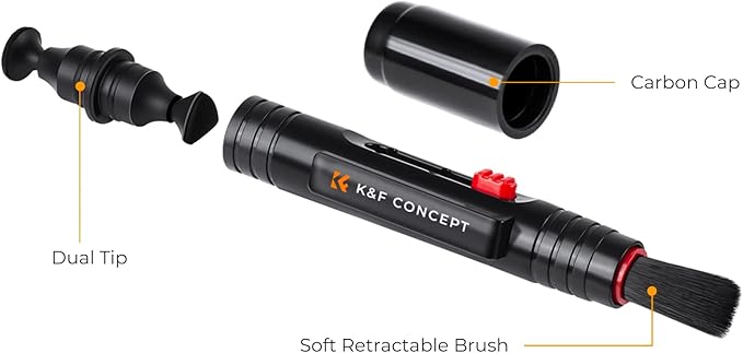 K&F Concept Lens Air Blower, Lens Cleaning Pen with Soft Brush, Double-Sided Carbon Head, Dust Blower for Camera Lens, Optical Lens, Glasses, Cosmos/Valve Index /PS4 PS5 VR Headset