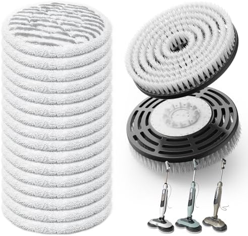 2 Count Upgraded Steam Scrub Brush Head + 16 Pack Steam Mop Replacement Pads for Shark Steam and Scrub Mop S8201 S8001 S7201 S7000 Series