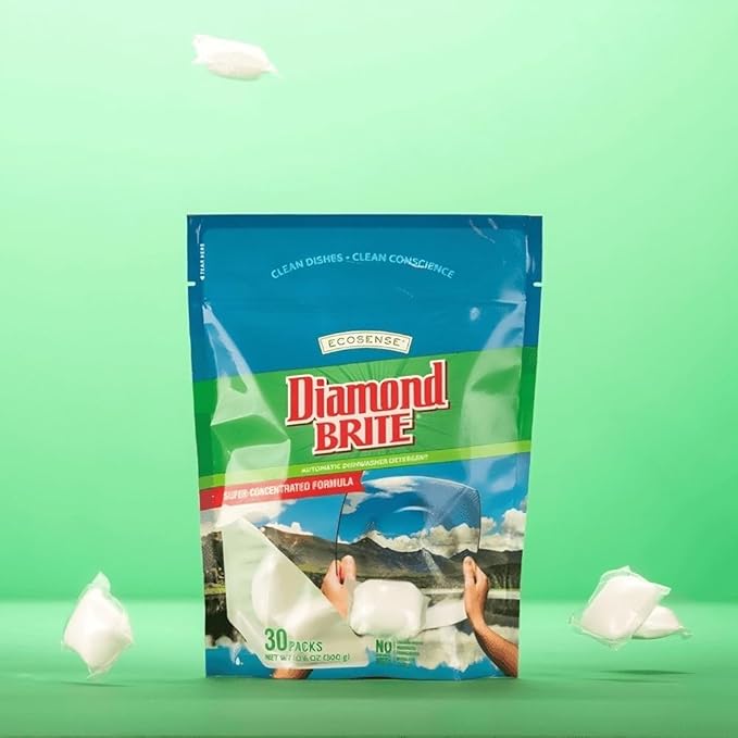 Melaleuca EcoSense Diamond Brite Automatic Dish Washer Detergent Packs 8.5oz — 20 Convenient Single–Use Packs