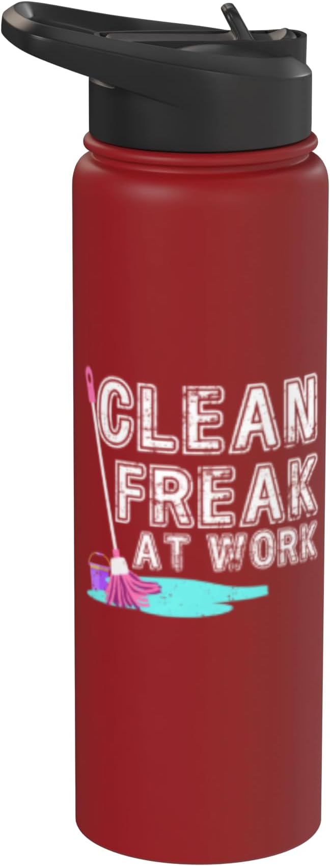 Clean Freak at Work Cleaning Stainless Steel Insulated Water Bottle