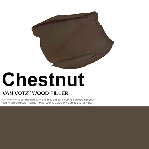 Waterproof Wood Filler [Half-Pint, Chestnut] - Exterior Grade Wood Repair in 18 Paintable and Stainable Colors. Strong Adhesion and Durability for Outdoor Wood in All Weather Conditions.