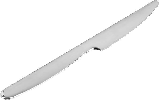 Restaurantware Moderna 7.3 Inch Disposable Knives 250 Recyclable Plastic Knives - Crack-Resistant For All Types Of Meals Silver Plastic Cutlery