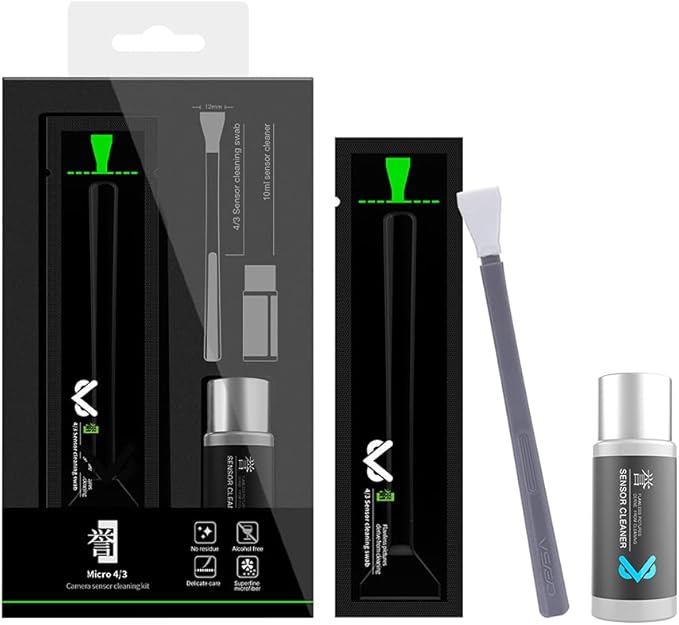 VSGO Digital Camera Cleaning Swab Sensor Cleaning Swabs with 10ml Sensor Cleaning Solution Dry CCD CMOS Clean Swab with Sensor Cleaner for Nikon Sony Canon DSLR Camera Clean (12mm (6pcs Sensor Swab))