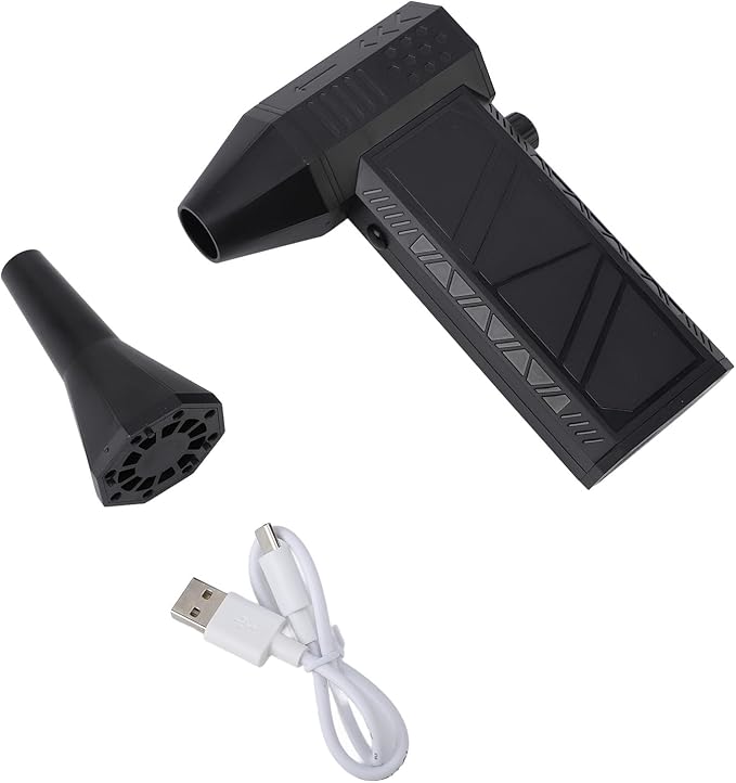 Electric Air Duster, 130000RPM Mini Turbo Fan with 2 Magnetic Nozzles Stepless USB Rechargeable Cordless Super Jet Dry Blower for Car Computer