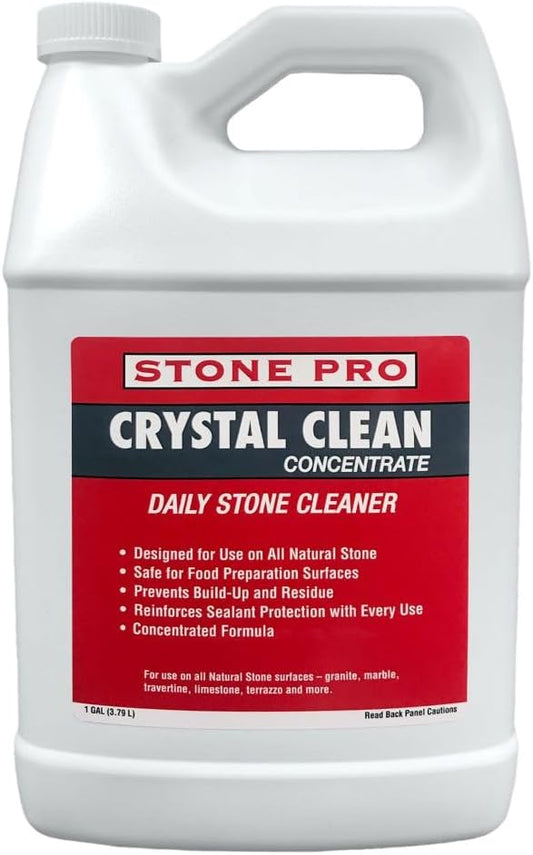 Stone Pro Crystal Clean - Surface Cleaner & Sealer, Concentrate 128 oz Gallon
