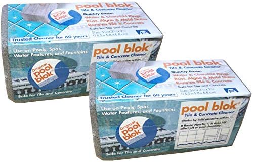 Pumie 2-Pack Pumice Stone for Pool Tile Cleaning - Calcium Remover for Tile & Plaster Stain - Cleaner for Calcium Build Up - Grout & Concrete Scouring - Pool Blok PB-12-5.75x2.87x2.87