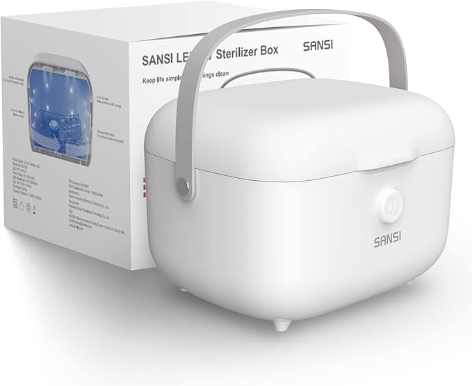 SANSI UV Light Sanitizer Box with 360° UVC Chips, Sanitizes in 5 Minutes 5.1L Large Capacity Sanitizer for Baby & The Whole Family (15W)