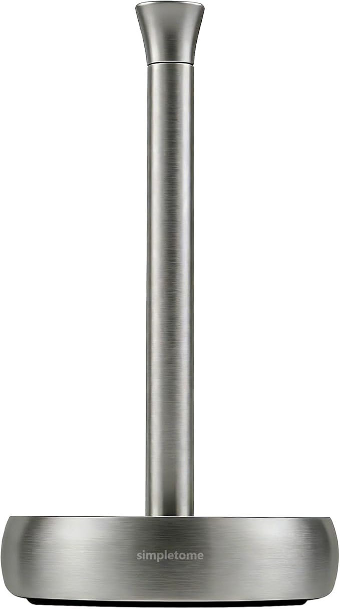 simpletome Heavy Duty Paper Towel Holder Countertop Prevent Kitchen Paper from Unraveling (Brushed Stainless Steel)