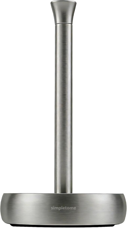 simpletome Heavy Duty Paper Towel Holder Countertop Prevent Kitchen Paper from Unraveling (Brushed Stainless Steel)