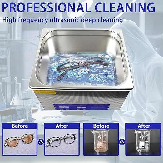 HEROSON 110V 3L Stainless Steel Ultrasonic Washing Machine 0.8 Gal Professional Ultrasonic Cleaner 40kHz with Heater & Digital Timer for Cleaning Watches Glasses Tool Jewelry Denture Parts