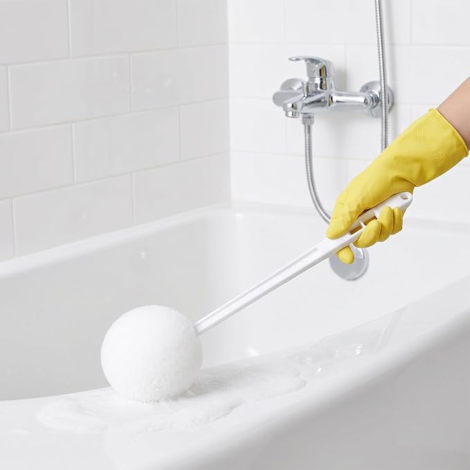 20 Pack Soft Toilet Bowl Brush with Long Plastic Handle 15 Inches Long Disposable Soft Swab Toilet Bowl Cleaners Mop, Toilet Brushes for Dead Corner Silk Scrubber for Toilet Bowls (White)