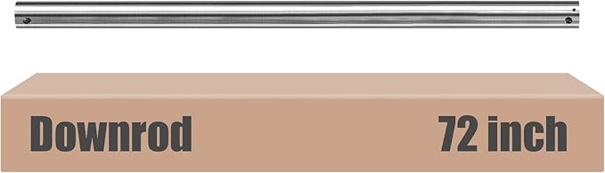 72 inch Ceiling Fan Downrod, 6 FT Nickel Downrod for Ceiling Fan, 1 inch Outside Diameter, Boom Suitable for a Wide Range of Fans (Nickel, Not Threaded)