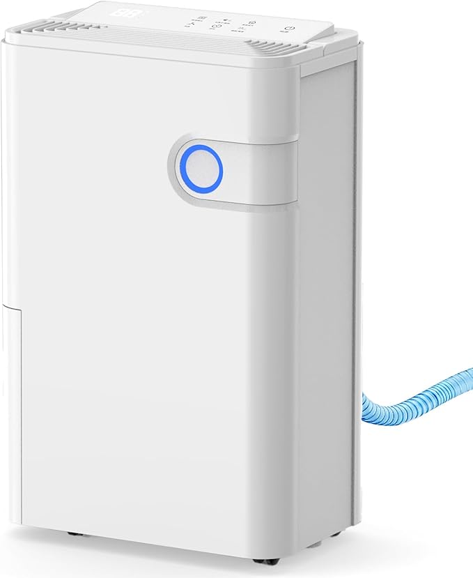 DUMOS 80Pints Dehumidifier with Drain Hose, Most Efficient Energy Star, 5,500 Sq.Ft Dehumidifier for Basement, 1.32 Gallon Tank 42dB, Smart Humidity Ring, Ideal Humidity Remover for Home & Bedroom
