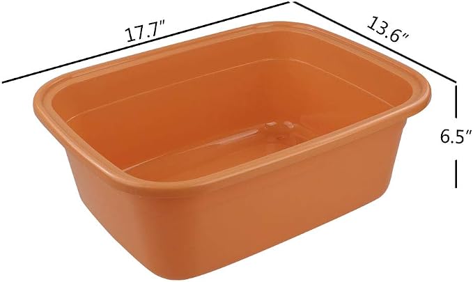 3-Pack 18 Quart Large Plastic Wash Basin Dish Pan