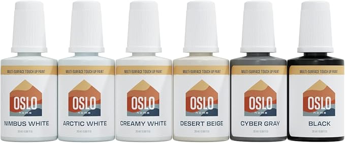 Multi-Pack Porcelain Touch Up Paint– 6 Most Popular Colors - Whites + Other, Made in USA, w/Brush in Bottle, Self-Priming, for Appliances + Bathroom Fixtures, Sinks, Tile, Metal & More