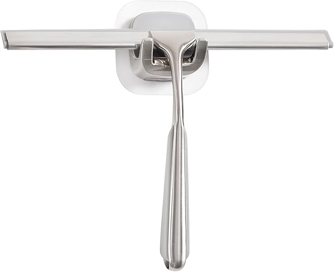 Ettori Shower Mirror Fogless for Shaving and Shower Squeegee for Glass Doors