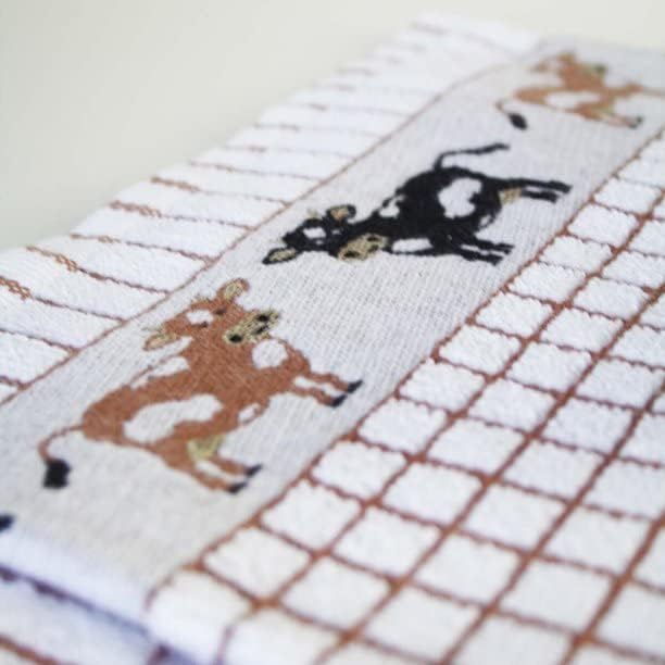 Samuel Lamont Poli Dri Tea Towels - Set of 3 100% Cotton 27.5 x 19 Inch (Cows)