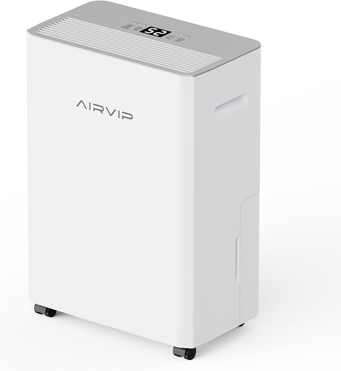 34 Pints Dehumidifiers for Home with 6.56ft Drain Hose, Smart Humidity Control, Max 2441 Sq.Ft Quite & Energy Efficient Dehumidifier for Basement Bedroom Bathroom with Auto Shut Off, 2.5 L Water Tank