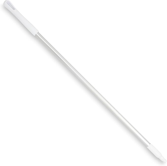 SPARTA Adjustable Aluminum Broomstick, 48” Mop and Broom Handle Replacement with Color-Coded System for Environments with Harsh Cleaning Agents, Aluminum, 48 Inches, White, (Pack of 12)