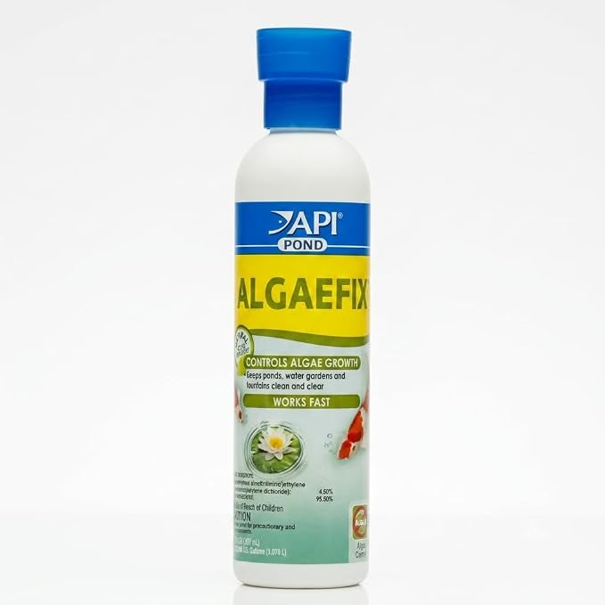 API POND ALGAEFIX (8 fl oz) Pond Algae Control - Copper Free - Clean, Clear Water - Up to 2400 Gallons - Safe for Fish & Plants - Water Gardens & Fountains - Natural Active Ingredient - EPA-Registered