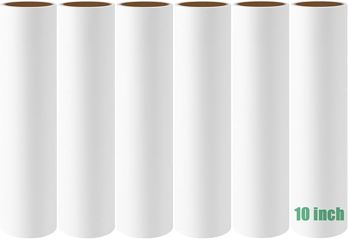Large Lint Roller Refills 10 inch Wide Ultra Sticky Mega Roller Refills for Evercare Layers Smart Design Leo Cleaning Floor Roller for Removing Pet Hair, 6 Pack Total 360 Sheets