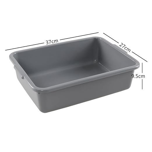 5-Pack 8 L Commercial Bus Box, Small Wash Bus Tub, Gray