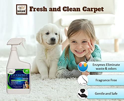 EXTREME ENZYME Stain & Odor Eliminator with Urine Remover. Triple action 2X bio-enzymatic cleaners and plant based surfactants cleans dog and cat waste and pee forever. FRAGRANCE FREE, safe for pets