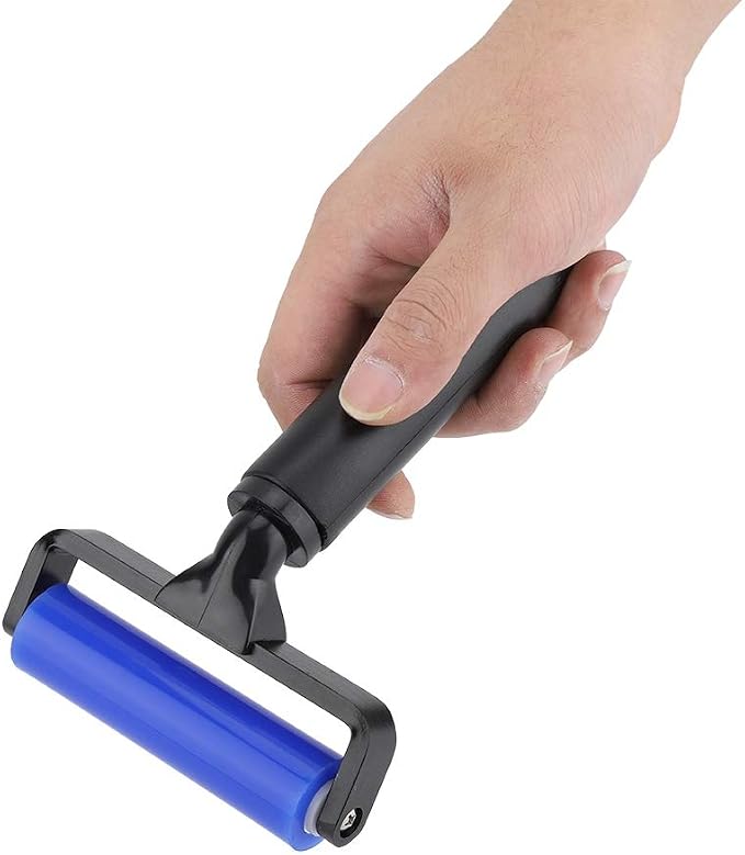 4 Inch Silicone Manual Roller Anti Static Cleaner Tool, Under the Action of Static Electricity, Small Impurities Will be Adsorbed on the Drum 4"