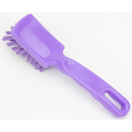 SPARTA 41395EC68 Plastic Scrub Brush, Detail Brush, Kitchen Brush With Hanging Hole For Cleaning, 7 Inches, Purple, (Pack of 6)