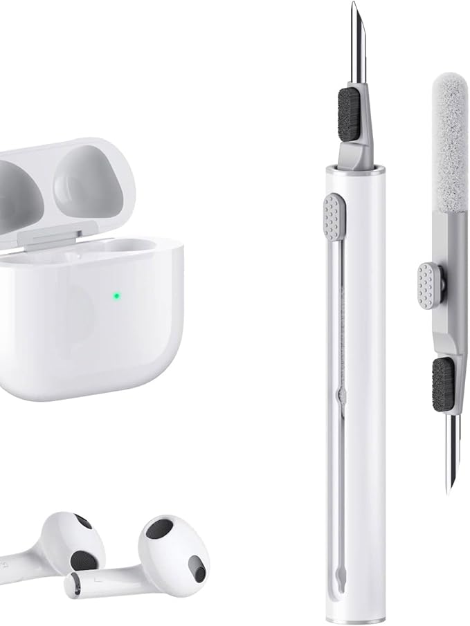 Cleaning Kits for Airpods Pro 1 2 3 Multi-Function Cleaner Pen Soft Brush for Bluetooth Earphones Case Cleaning Tools for iPhone 16 15 Pro Max Lego Camera Lens (White).