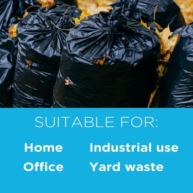 Highbar Select 250 Count, 40-45 Gallon Trash Bags, Heavy Duty Black Bags, Ideal for 39, 40, 42, 45 Gallon