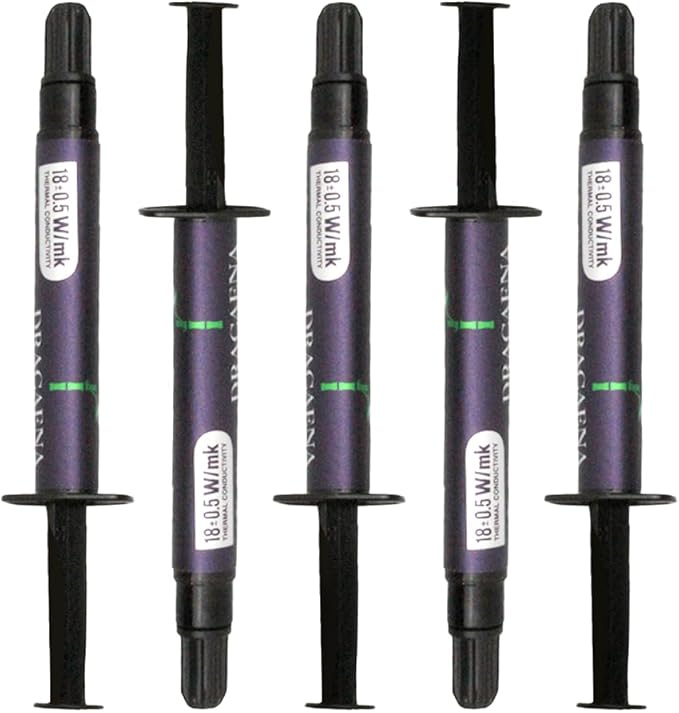 Dracaena.io 5-Pack 18 W/mK CTG12 Thermal Paste 4g, Premium Carbon Thermal Compound for CPU GPU PS4 PS5 Xbox Laptop, Non-Conductive, Long-Term Durability