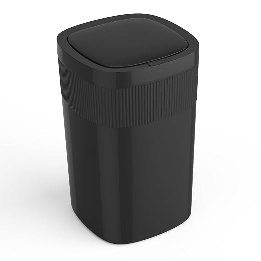 Ninestars Touch Tap & Motion Sensor Trash Can for Kitchen and Bedroom, 13 Gal 50L High-Grade ABS Body (Rectangular, Black)