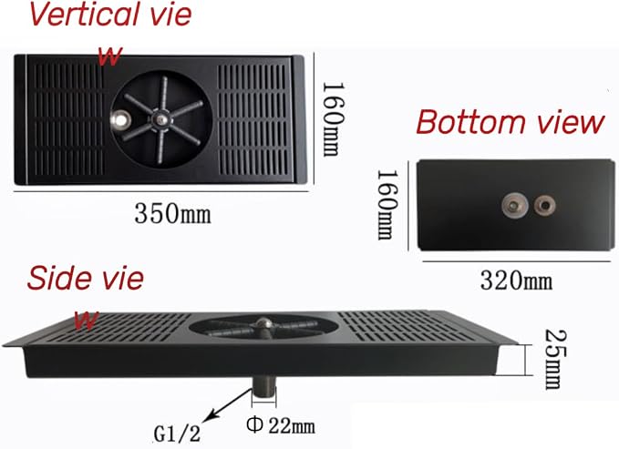 YBB Rinser Pitcher Cup Washing Machine, Black Glass Cleaning Rinser 304 Stainless Steel Sink Rinser for Bar Cafe Home Use (13.78 x 6.3 x 1”)