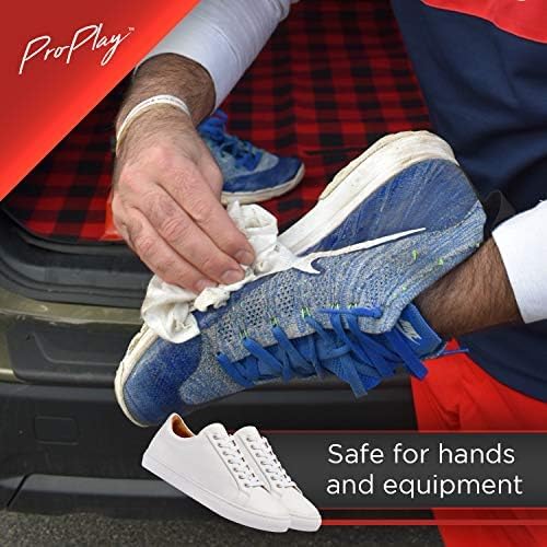 ProPlay Athletic Shoe Cleaning Wipes | Carnauba Wax Included | Repels Water from Shoes | Powerful Cleaner That Removes Dirt, Grass, and Sand | Convenient, Resealable Pack - Unscented | 24 Pack