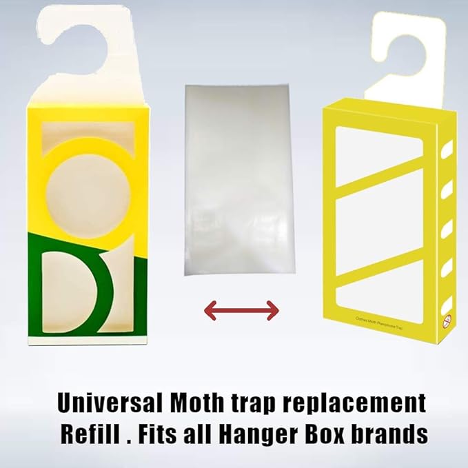 Moth Trap Hanger Box Refill – 6 Pheromone Enhanced Replacement Pack - Fits Inside MothPrevention and Other Moth Hanging Boxes - More Affordable Option