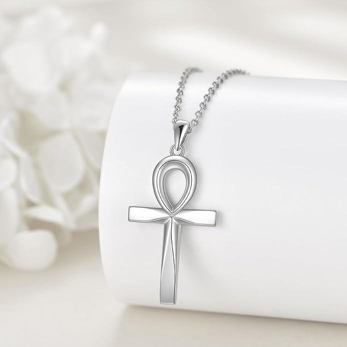 ONEFINITY Religious Cross Pendant Necklace Sterling Silver Origami Cross Pendant Gifts for Women Men Jewelry