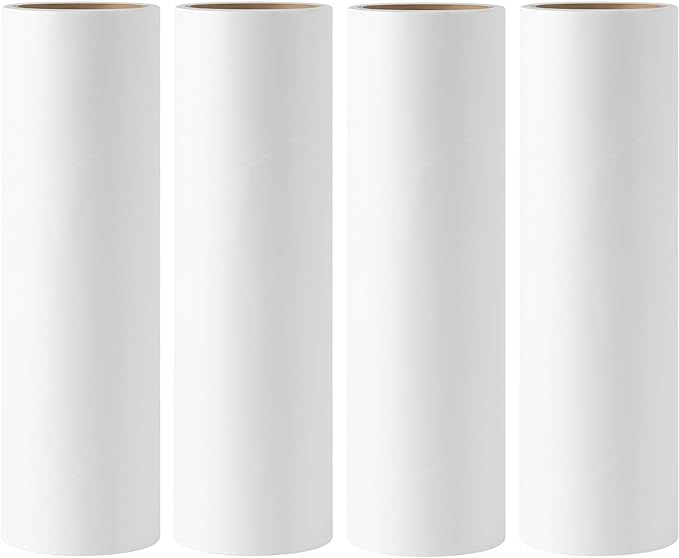 6.3 inch Large Lint Roller Refills for Pet Hair Extra Sticky Roller Refills 6.3 in Long Handle Lint Roller Replacement for Floor Carpet Couch Clothes (Pack of 4)