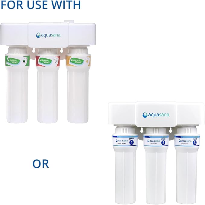 Aquasana Replacement Filter Housing Sumps| Fit Claryum 3-Stage Max Flow Under Sink Water Filter | For AQ-5300+ and AQ-6300M | Systems BPA-Free | 3 Count | AQ-C3M-SUMP