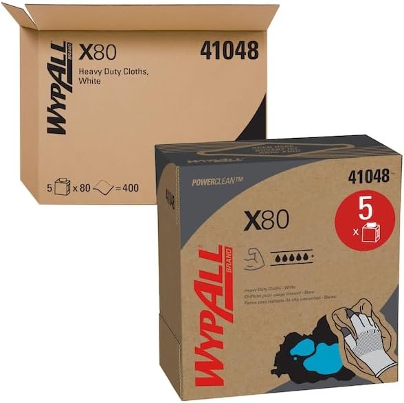 X80 Cloths, HYDROKNIT, POP-UP Box, 9 1/10 x 16 4/5, White, 80/Bx, 5 Boxes/Carton
