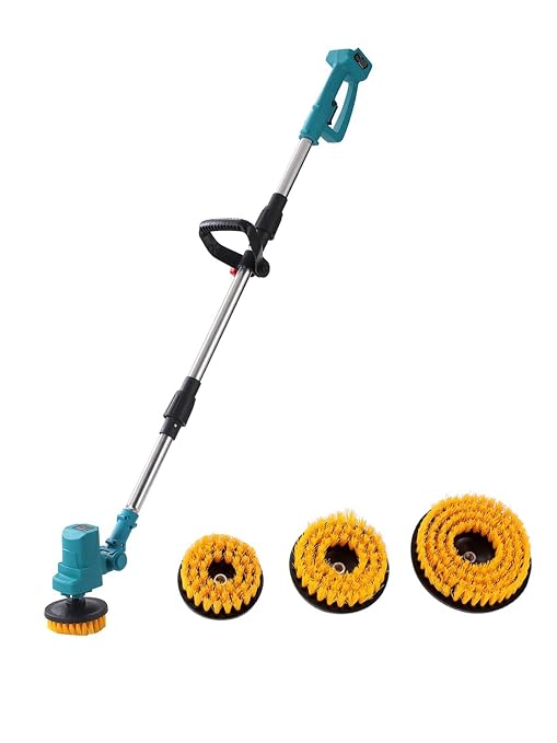 Electric Spin Scrubber for Makita 18V Battery, Extra Long Foldable 1800RPM Cleaning Brush