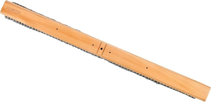 Restaurantware-BROOM HEAD ONLY: Clean Tek Professional 36-Inch Broom Head, 1 Heavy-Duty Push Cleaning Tool - Handle And Brace Sold Separately, Medium Plastic Bristles, Wooden, Commercial Use