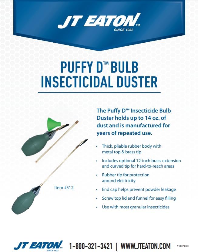 Puff-D 512 Puffy-D Bulb Insecticidal Duster, Heavy-Duty Dust Applicator for Pest Control, Green